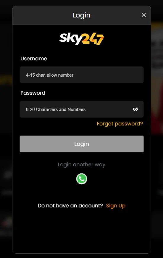 Sky247 login